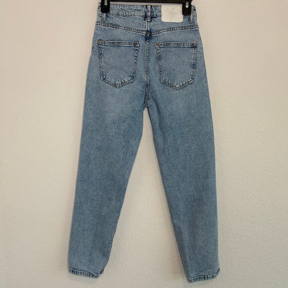 Zara 90s Straight Jeans Light Wash Sz 2 - Picture 2 of 3